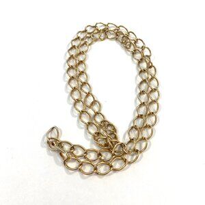 Gold-Tone Chain Link Adjustable Waist Belt Y2K-Inspired Early 2000s Style